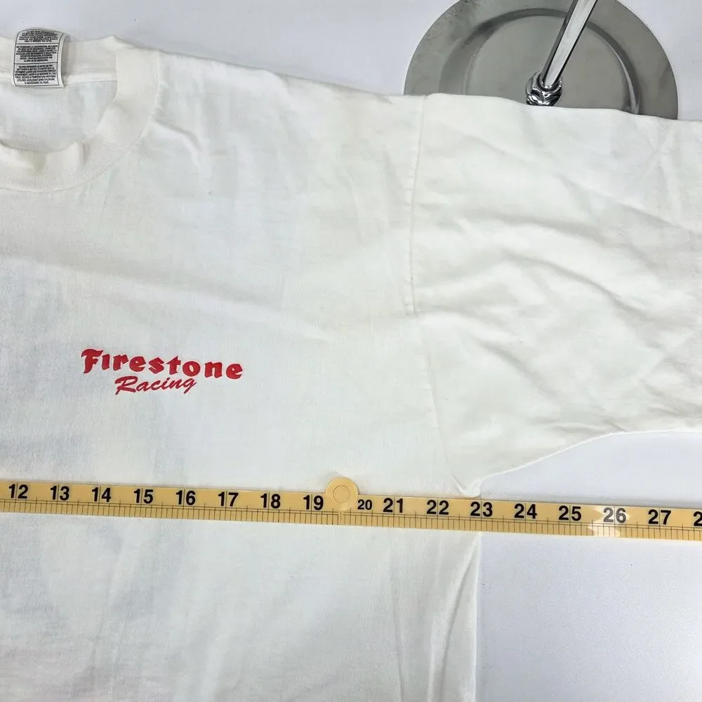 VTG 90s Firestone Racing 50 Wins Indy Fruit of the Loom Single Stitch Tee Sz XL